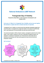 Transgender Day of Visibility Briefing 2019